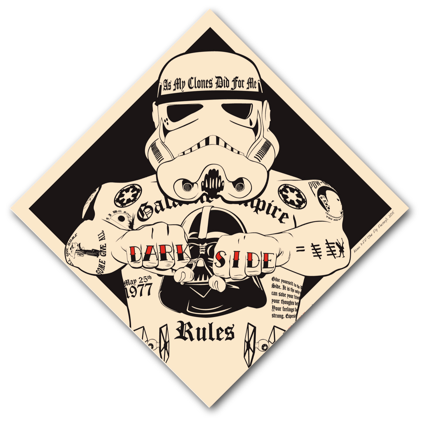 dark side rulesSerigrafia-Silkscreen 2 tintas 2015